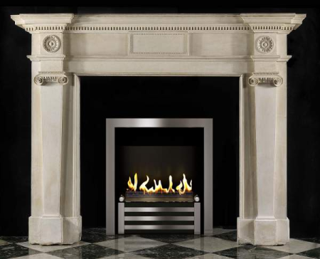 Биокамин в мраморном портале Firezo Rapido
